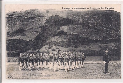Carte postala circulata in anul 1915 Muntii Carpati foto