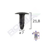 Clips Tapiterie Pentru Honda/Hyundai/Toyota 7X21.8Mm - Negru Set 10 Buc 132397 A175047C-RMX