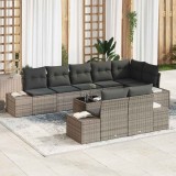 VidaXL Set de canapele pentru grădină 9 pcs Gri 319 x 154 x 85 cm