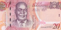 Bancnota Botswana 20 Pula 2009 - P31a UNC foto