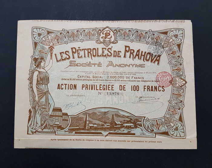 Actiune 1899 petrol Prahova , titlu , actiuni