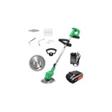 Motocoasa electrica, Masina de tuns iarba, cu 2 acumulatori, 48V, 6500 Mah, 120 cm