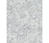 Tapet floral, extralavabil, argintiu, dormitor, Marburg Botanica, 33953
