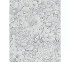 Tapet floral, extralavabil, argintiu, dormitor, Marburg Botanica, 33953