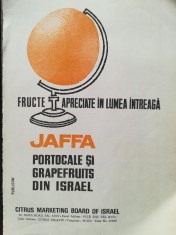 1969 Reclamă portocale Jaffa Israel 24 x 17 comunism import fructe alinentatie foto