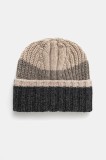 United Colors of Benetton caciula de lana culoarea bej, de lana, din tricot gros, 123MKA00Q