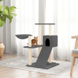 VidaXL Ansamblu pisici cu st&acirc;lpi din funie sisal, gri &icirc;nchis, 82 cm