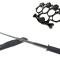 Set baston telescopic flexibil argintiu, maner cauciuc, 47 cm si box,rozeta craniu negru