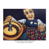 Tablou gigant pictat manual, La ruleta, 120x90cm ulei pe panza, reproducere Will Rafuse, gata de agatat pe perete