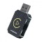 Adaptor auto Wireless CarPlay si Android Auto, Emeszon&reg;, FC1, USB si Type-C, Wifi 5.8GHz, Bluetooth 5, fibra carbon, negru