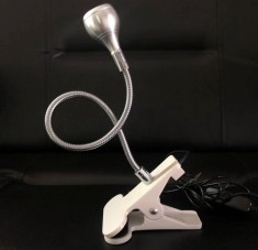 Lampa lanterna LED cu cle?te, flexibila cu conector USB, 3V/5V, silver foto