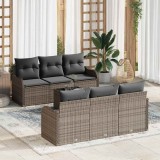 VidaXL Set de canapele pentru grădină Manual 7 pcs Gri 55 x 55 x 37 cm