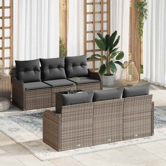 vidaXL Set de canapele pentru grădină Manual 7 pcs Gri 55 x 55 x 37 cm 3354258