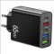 Incarcator telefon 65W fast charger cu 5 porturi, 220V - 3 X USB, 2 X Type C, PD, QC 3.0, negru
