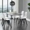 [en.casa]&reg; Masa Somalia design elegant efect lemn cu picioare hairpin ,120 x 70 x 75 cm, metal/MDF, negru/efect beton pentru 4 persoane HausGarden Lei
