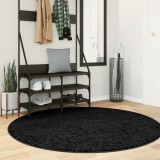 vidaXL Covor &bdquo;OVIEDO&rdquo;, fire scurte, negru, &Oslash; 160 cm