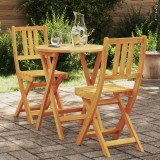vidaXL Set Bistro Pliant din Lemn Masiv de Acacia, 3 Piese