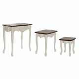 Set 3 Mese Cafea DKD Home Decor, Lemn, Alb Maro, 60x40x66 cm, Patrat, Living