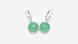Cumpara ieftin Cercei din Argint 925 Mint Green Orb, cu Pietre Fatetate si Inchidere Tortita