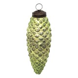 Cumpara ieftin Set 4 globuri brad Craciun sticla verde 5x3x10 cm