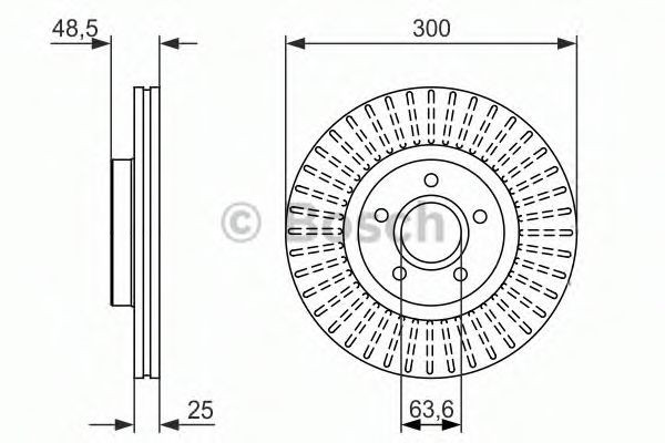 Disc frana VOLVO V50 (MW) (2004 - 2016) BOSCH 0 986 479 956