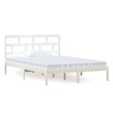 Cumpara ieftin Cadru pat, alb, 140x200 cm, lemn masiv de pin