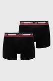Levi&#039;s boxeri 2-pack bărbați, culoarea negru 37149.0804-001