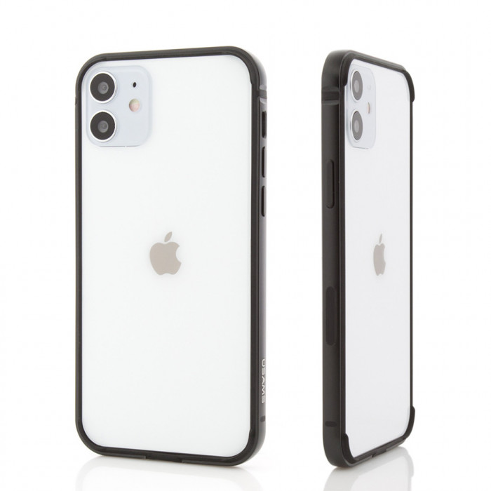 Husa USAMS, Aluminium Alloy + TPU Bumper Case, iPhone 12, Fellwell Series, US-BH634, Black