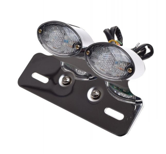 Stop spate motociclete,LED (12V 1/0,5W) suport pentru numar inmatriculare Cod Produs: MX_NEW AM9909B