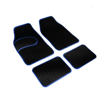 Set 4 covorase auto universale, RoGroup, mocheta bordurata, Albastru foto