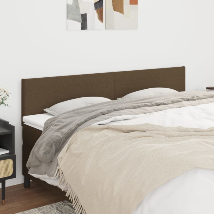 vidaXL Tăblii de pat, 2 buc, maro &icirc;nchis, 100x5x78/88 cm, textil 345847