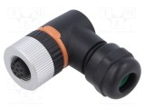 Conector LAPP M12 mufă 8 pini IP67 unghi 90&deg; pe cablu 30V