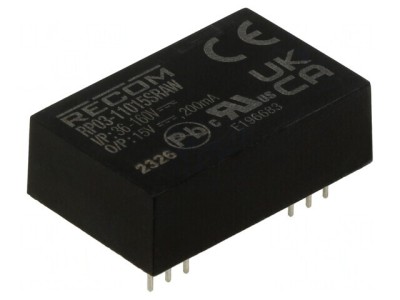 Convertor DC/DC 3W 36-160V la 15V 200mA DIP24 foto