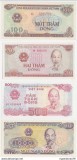 !! VIETNAM - LOT 100 + 200 + 500 + 1000 DONG 1987-1991 - P 100 101 105 106 - UNC