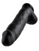 Dildo Realistic Cu Testicule King Cock, Negru, 30 cm