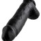 Dildo Realistic Cu Testicule King Cock, Negru, 30 cm