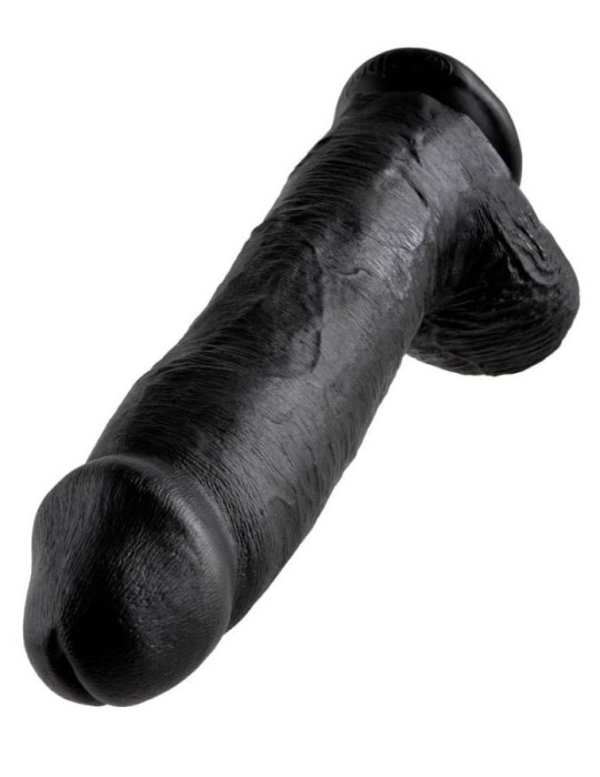 Dildo Realistic Cu Testicule King Cock, Negru, 30 cm