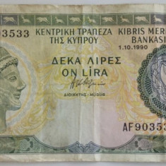 Bancnota Cipru - 10 Pounds 01-10-1990