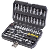 Topmaster 339203 - Set capete de insurubare si chei tubulare mixte 45 bucati prelungitor insurubare cheie cu clichet