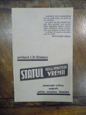 Statul in fata problemelor vremii foto