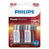 Baterie LR6 tip AA power alkaline 6 buc Philips