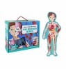 Puzzle educativ gigant, Corpul uman, 200 piese, 130 x 45 cm, Oem