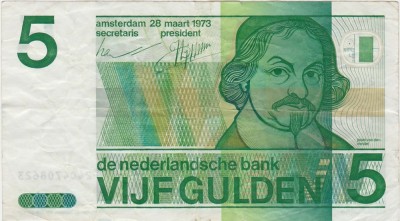 OLANDA 5 GULDENI 1973 F foto