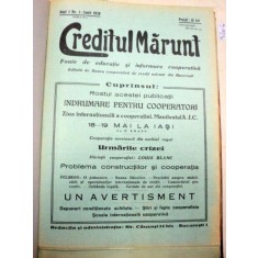 REVISTA CREDITUL MARUNT DIN 1929, 19 NUMERE