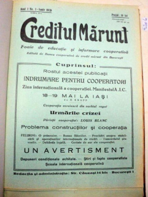 REVISTA CREDITUL MARUNT DIN 1929, 19 NUMERE foto
