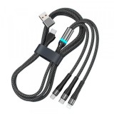 Cablu Incarcare USB-C / USB-A - Lightning / microUSB / USB-C OEM B6, 100W, 1.2m, Negru