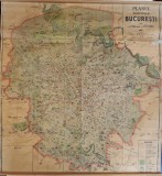 PLANUL MUNICIPIULUI BUCURESTI de COLONEL ULISSE SIMBOTEANU si M.D. MOLDOVEANU , SCARA 1/15.000 , 1943