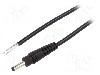 Cablu alimentare DC, cabluri, DC 3,5/1,3 mufa, negru, 0,5m, WEST POL - P13-TT-C050-050BK