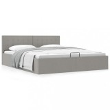Cumpara ieftin Cadru pat hidraulic cu ladă, gri deschis, 160x200 cm, textil