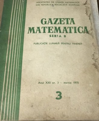 DVP1 Gazeta Matematica 1970 foto